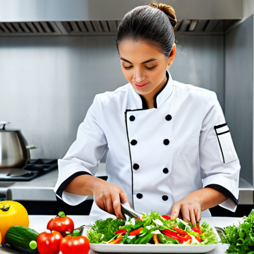 양식조리사로서의 자기 계발 방법 - **

"A professional female chef in a modern, stainless-steel kitchen, fully clothed in a chef's unif...